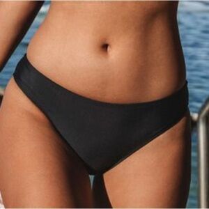 Cupshe Moderate Coverage Black Mid Rise Bikini Bottoms XL NWT
